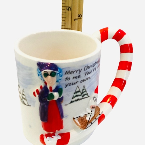 Hallmark Christmas To Me Maxine Coffee Mug Candy Cane Shoebox Snowman Cup - Picture 5 of 6